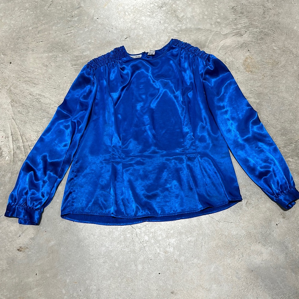 Royal blue polyester button closure top‎ / Potomac Collection / Size 22W